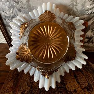 Antique Opalescent Goofus Glass Bowl – Blossom & Palms